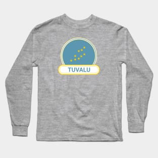 Tuvalu Country Badge - Tuvalu Flag Long Sleeve T-Shirt
